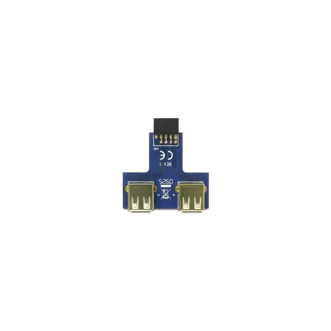 Delock USB Pin Header Buchse to 2 x USB 2.0 Buchse - oben — image 3