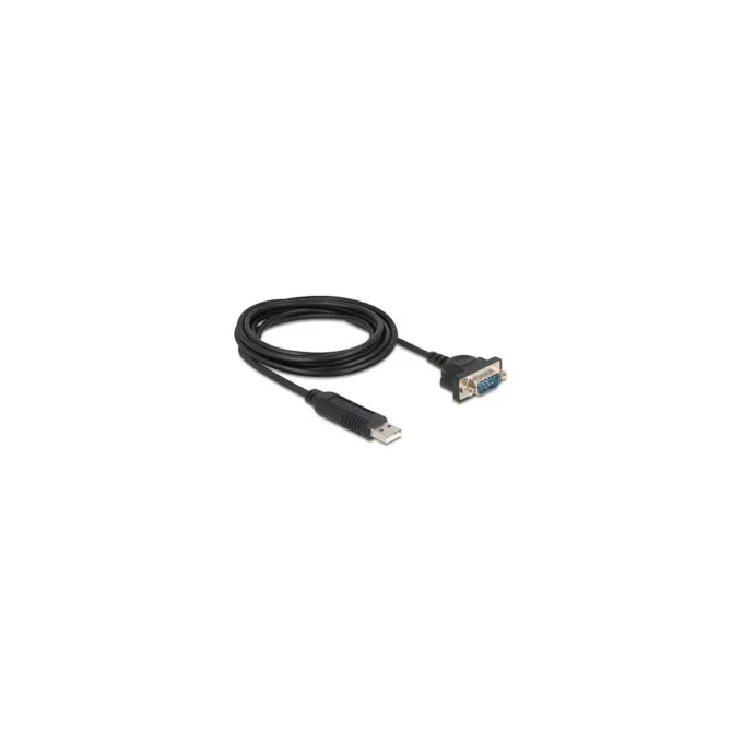 Delock USB RS-232 Adapter USB 2.0 zu D-Sub 9 Stecker mit Muttern kompaktem seriellen Steckergehäuse 1.8 m — image 1