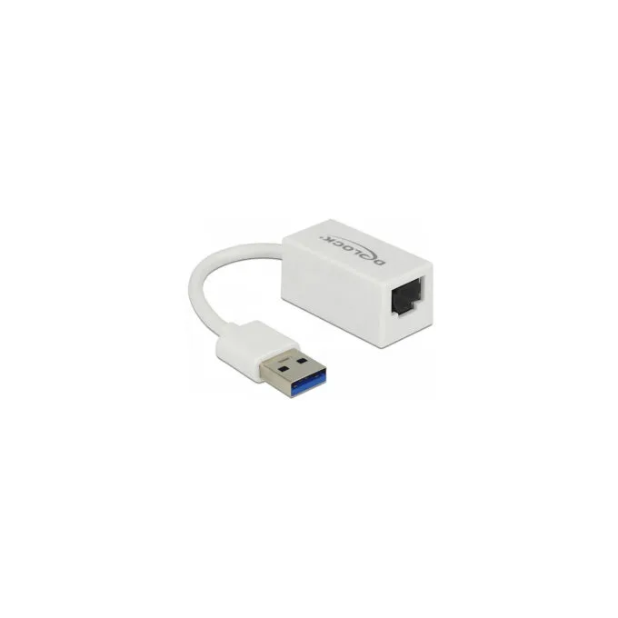 Delock USB Typ-A Netzwerk Adapter Gigabit LAN 1 x RJ45 kompakt weiß — image 1