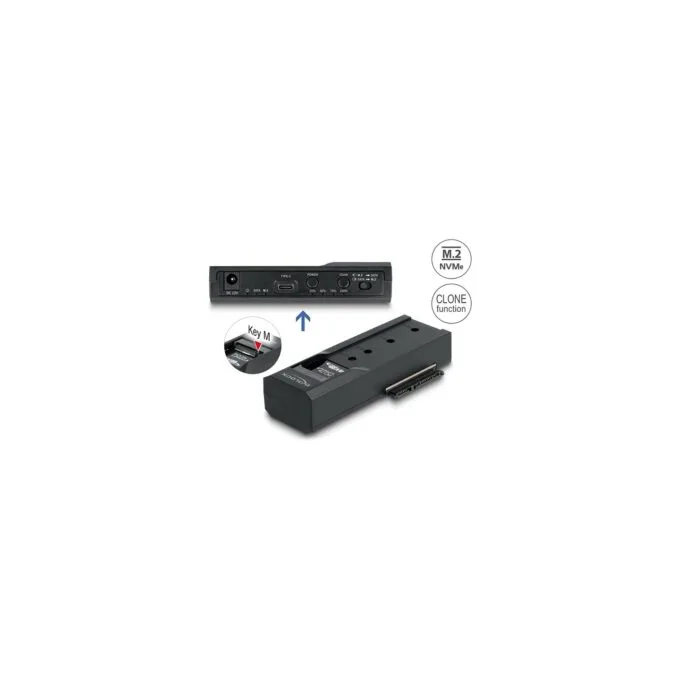 DELOCK USB Type-C Konverter fur 1 x M.2 NVMe SSD + 1 x SATA SSD HDD mit Klon Funktion — image 2