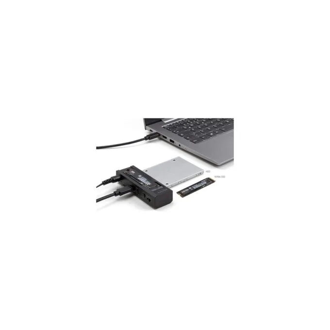 DELOCK USB Type-C Konverter fur 1 x M.2 NVMe SSD + 1 x SATA SSD HDD mit Klon Funktion — image 4