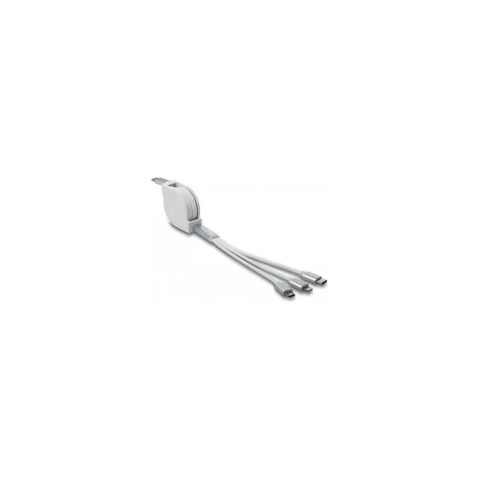 Delock USB Type-CTM 3 in 1 Aufrollladekabel für LightningTM Micro USB USB Type-CTM weiß — image 2