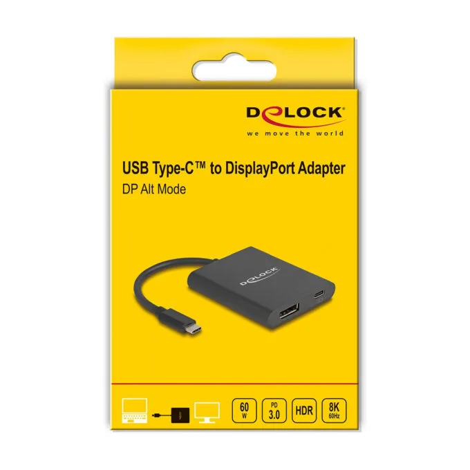 Delock USB Type-CTM Adapter zu DisplayPort (DP Alt Mode) 8K mit HDR und Power Delivery 60 W — image 3