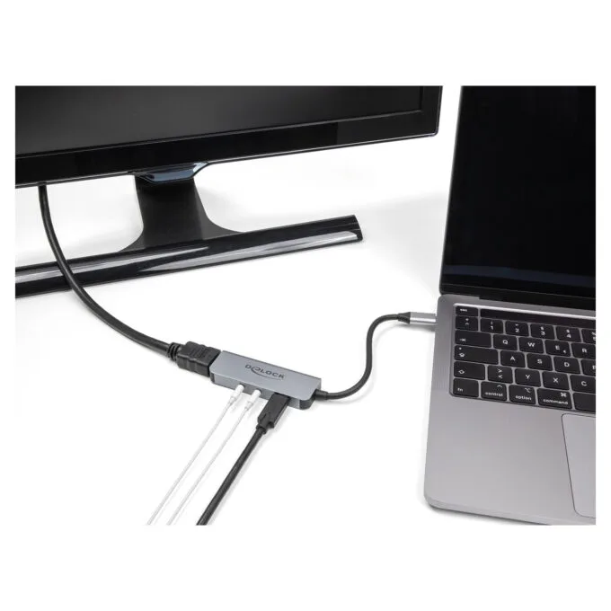 Delock USB Type-CTM Adapter zu HDMI 4K 60 Hz und Headset und Mikrofonschluss + USB Type-CTM PD 95 W — image 2