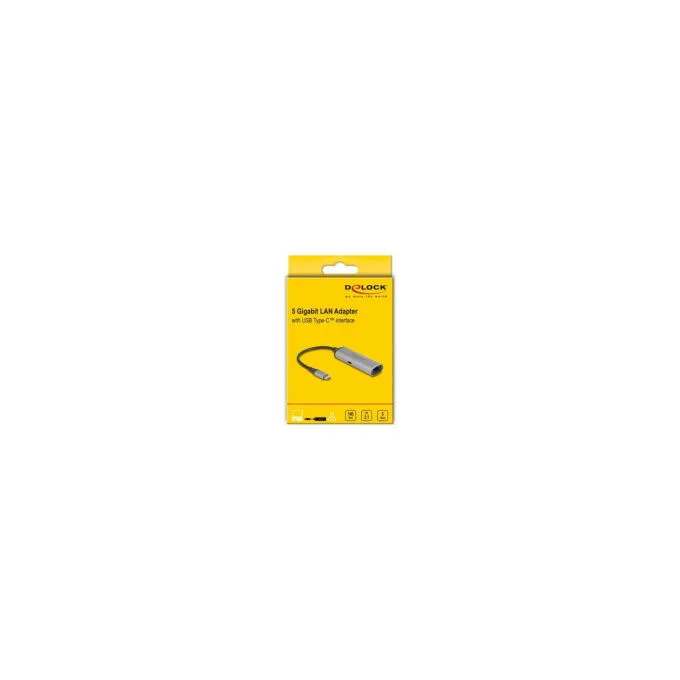 Delock USB Type-CTM Netzwerk Adapter 5 Gigabit LAN 1 x RJ45 mit Power Delivery PD 3.1 140 Watt — image 1