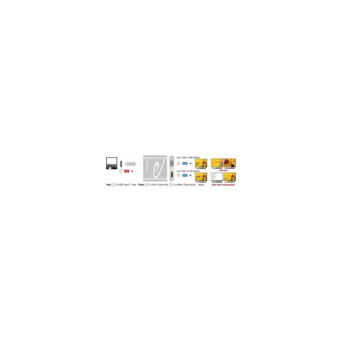 Delock USB Type-CTM Splitter (DP Alt Mode) to 1 x HDMI + 1 x VGA out — image 2