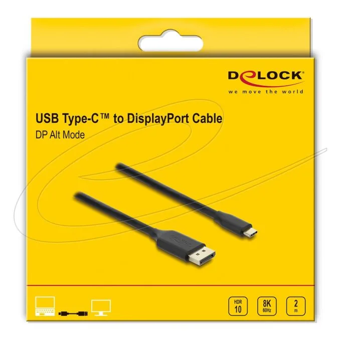 Delock USB Type-CTM zu DisplayPort Kabel (DP Alt Mode) 8K 60 Hz mit HDR Funktion 2 m schwarz — image 3