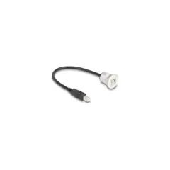 DELOCK USB2.0 Typ-B Einbaubuchse mit Kabelp. St. Alu.30cm
