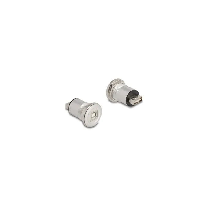 DELOCK USB2.0 Type-C zu Typ-B Einbaubuchse Aluminium — image 1