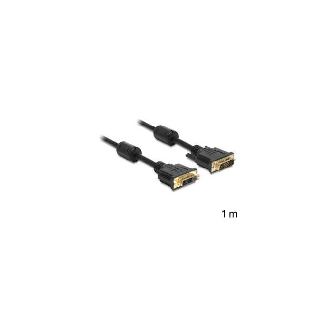 Delock Verlängerungskabel DVI 24+1 Stecker zu DVI 24+1 Buchse 1 m schwarz — image 1