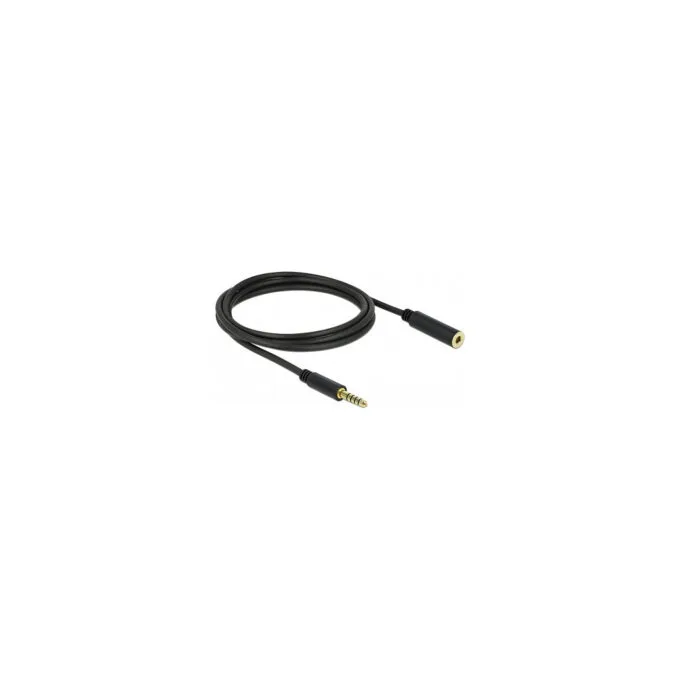 Delock Verlängerungskabel Klinke 4.4 mm 5 Pin Stecker zu Buchse 2 m schwarz — image 1