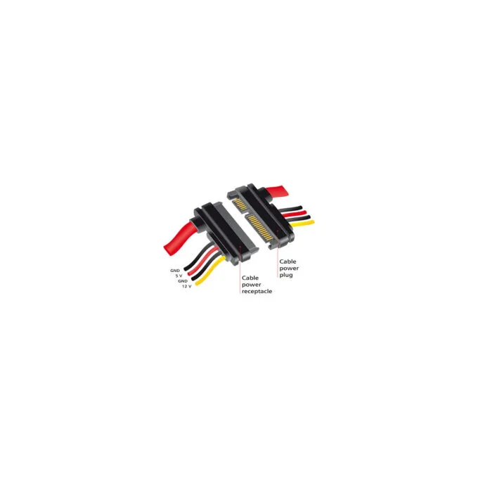 Delock Verlängerungskabel SATA 6 Gb s 22 Pin Stecker to SATA 22 Pin Buchse (5 V + 12 V) 100 cm — image 2