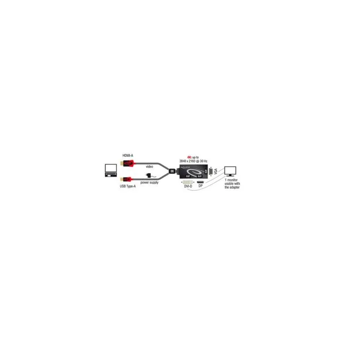 DeLock Videokonverter - HDMI - DVI. DisplayPort. VGA Black — image 2