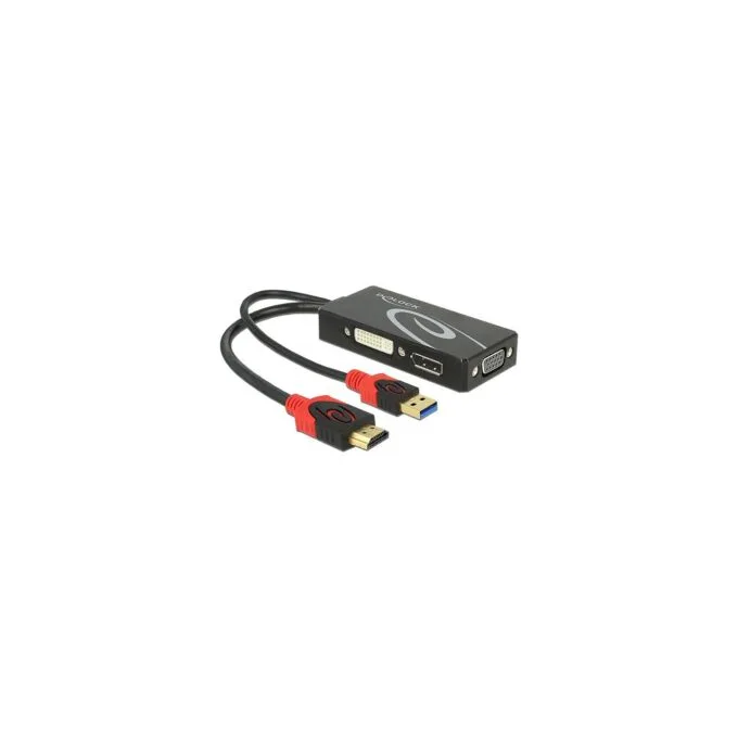 DeLock Videokonverter - HDMI - DVI. DisplayPort. VGA Black — image 1
