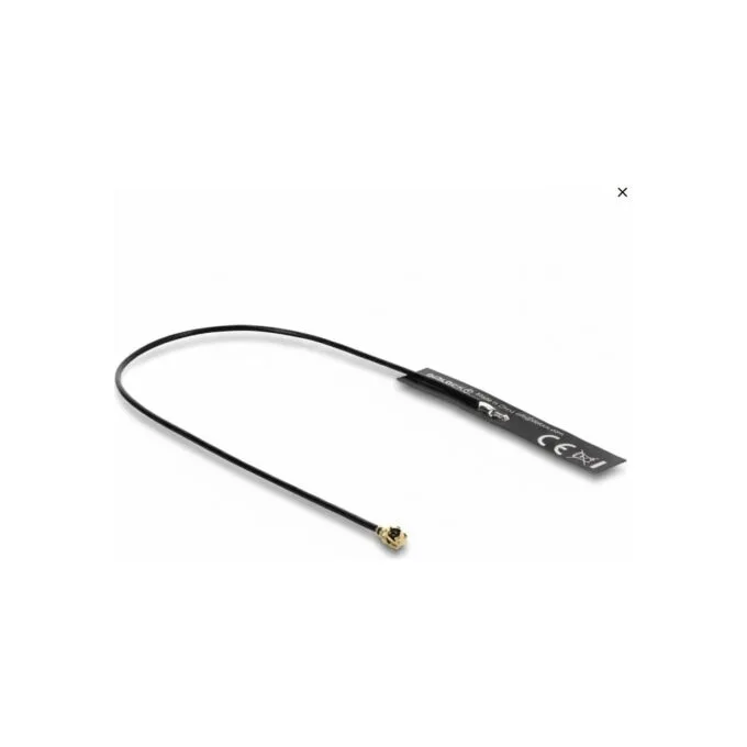 Delock WiFi 2,4 GHz Antenne I-PEX Inc., MHF® I Stecker 3,4 dBi omnidirektional mit Anschlusskabel 1.13 18 cm FPC inte... — image 1