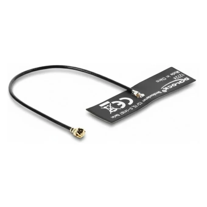 Delock WiFi 6 Antenne I-PEX Inc., MHF® I Stecker 4,5 - 5,0 dBi omnidirektional mit Anschlusskabel 1.13 10 cm FPC inte... — image 1