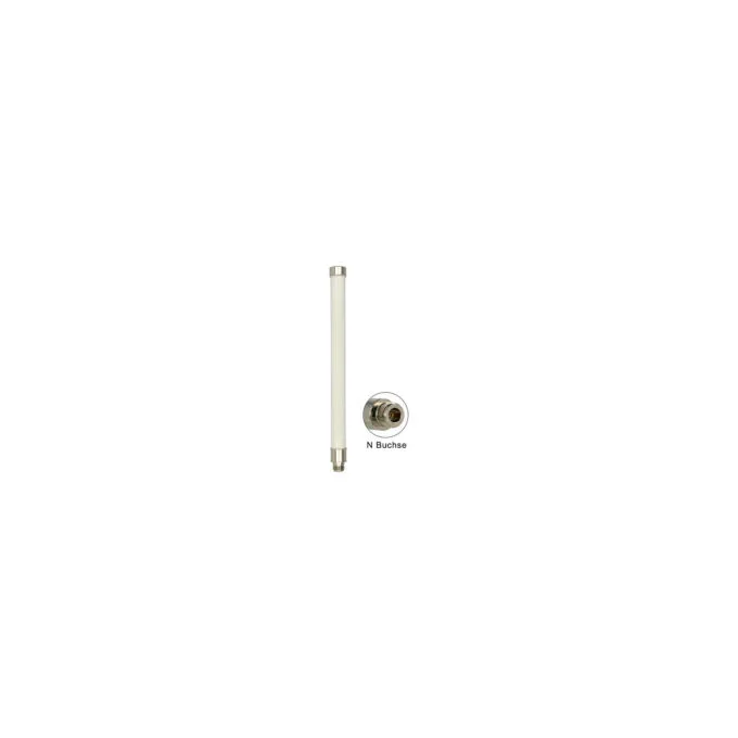 Delock WLAN 802.11 ac a h b g n Antenne N Buchse 6 - 8 dBi 28 cm omnidirektional starr Mastmontage weiß outdoor — image 1