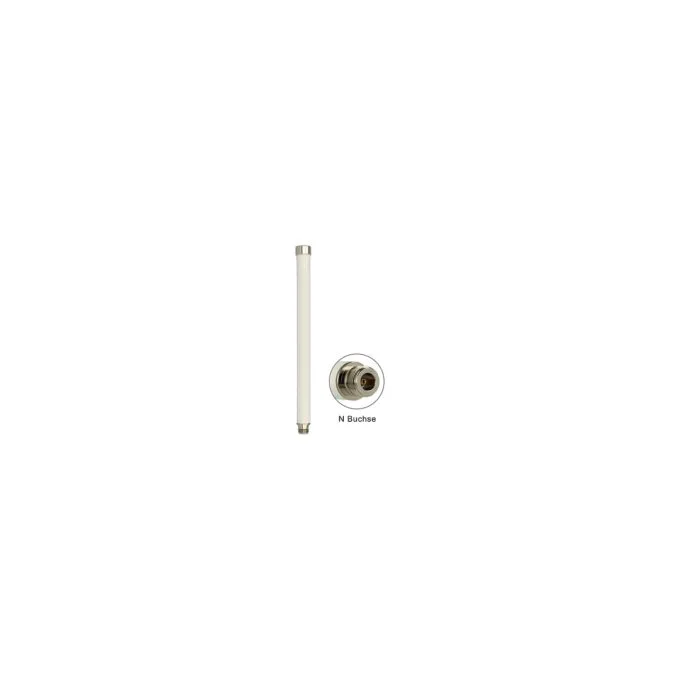 DELOCK WLAN 802.11 ac a h b g n Antenne N Buchse 6 - 8 dBi 28cm omnidirektional starr outdoor weiss — image 1