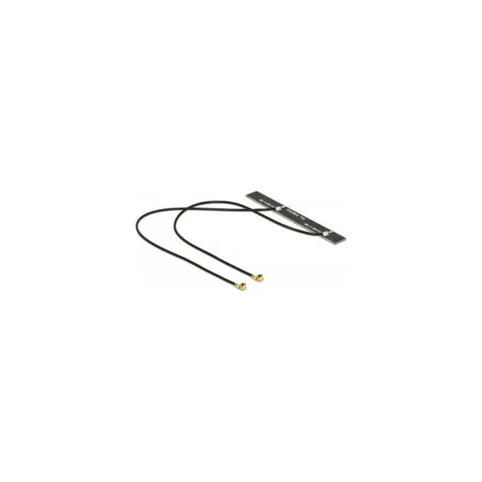 DELOCK WLAN 802.11 ac a h b g n Doppelantenne 2 x MHF Stecker 5 dBi 250mm PCB intern Klebemontage — image 1