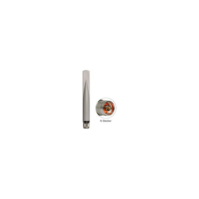 Delock WLAN 802.11 b g n Antenne N Stecker 5 dBi omnidirektional starr outdoor weiß — image 1