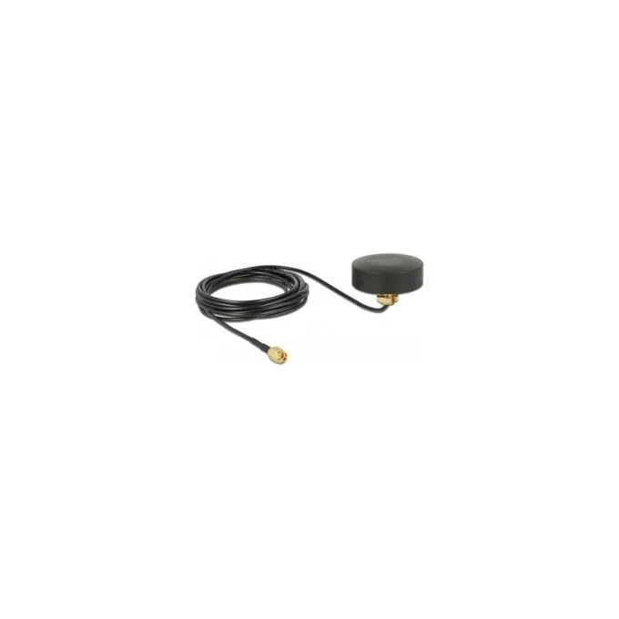 DELOCK WLAN 802.11 b g n Antenne RP-SMA Stecker 2dBi starr omnidirektional mit Anschlusskabel RG-174 1.5m outdoor sch... — image 1