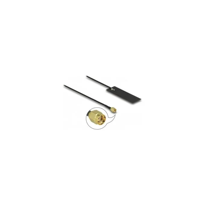 DELOCK WLAN WiFi 6 802.11 ac ax a h b g n Antenne RP-SMA Stecker 2 - 4 dBi 15cm PCB intern Klebemontage — image 2