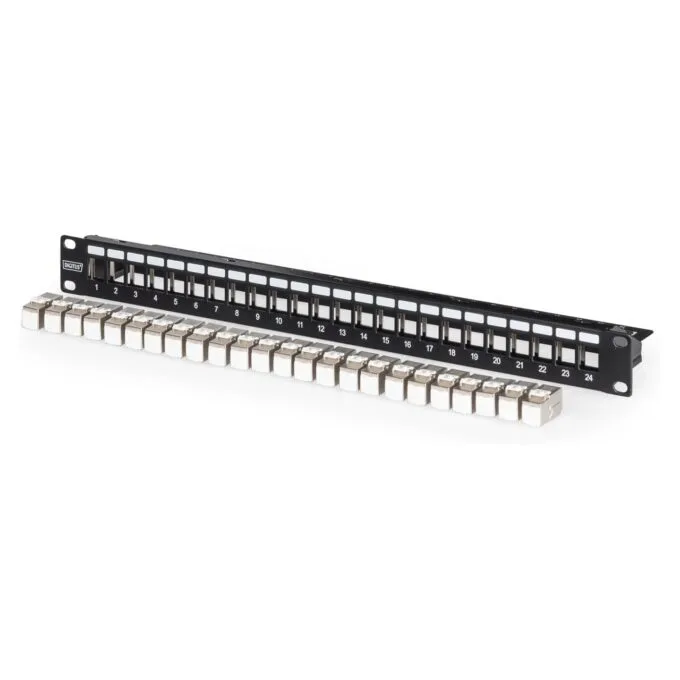 DIGITUS Patchpanel 1HE 24xCat6A Keystone Module geschirmt sc — image 1