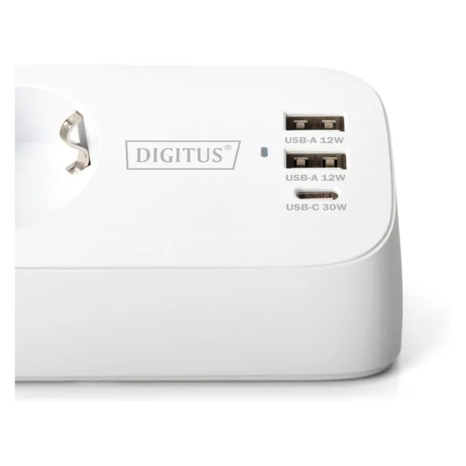 DIGITUS Steckdosenleiste 2x + 2USB 1.5m 12W 30W weiß — image 2