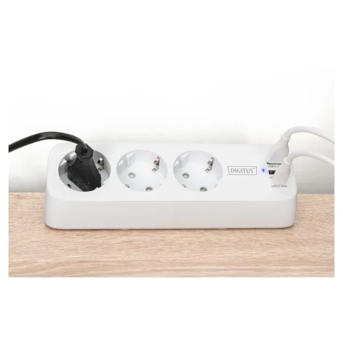 DIGITUS Steckdosenleiste 2x + 2USB 1.5m 12W 30W weiß — image 5