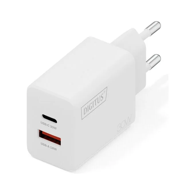 DIGITUS USB GaN Charger 30W. 1x USB-C. 1x USB-A — image 1