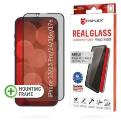 DISPLEX Privacy Full Cover Panzerglas (10H) für Apple iPhone 13 13 Pro 14 16e