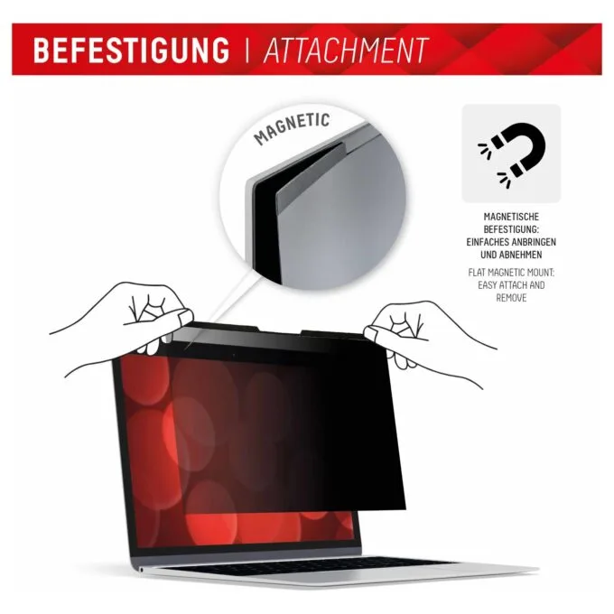 DISPLEX Privacy Safe Blickschutzfilter für MacBook Air 13.6'. Anti-Reflex. Bluelight-Filter. Magnetische Befestigung — image 5