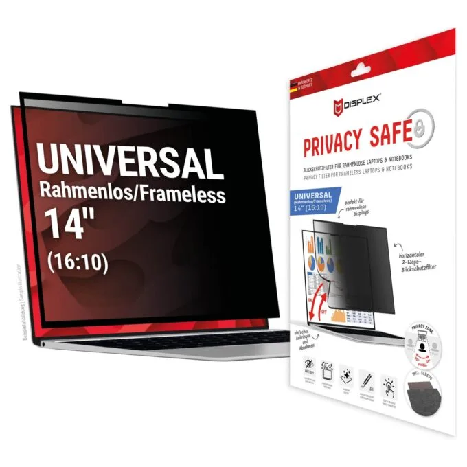DISPLEX Privacy Safe Blickschutzfilter Uni (randlos) 14'. 16:10 — image 1