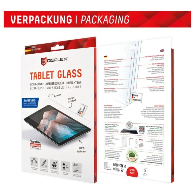 DISPLEX Tablet Glass (9H) Samsung Tab S8 S9 S9FE S10FE S10 Lite Eco-Montagerahmen L-Form, unzerbrechlich, ultra-dünn,... — image 8