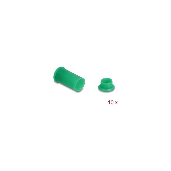 DL4 Staubschutz für Stecker und Buchse. Silikon. 2-teilig. grün 10er Set — image 2