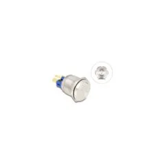 Druckschalter zum Einbau 22 mm 6 x Lötanschluss LED weiß Powersymbol + Ring
