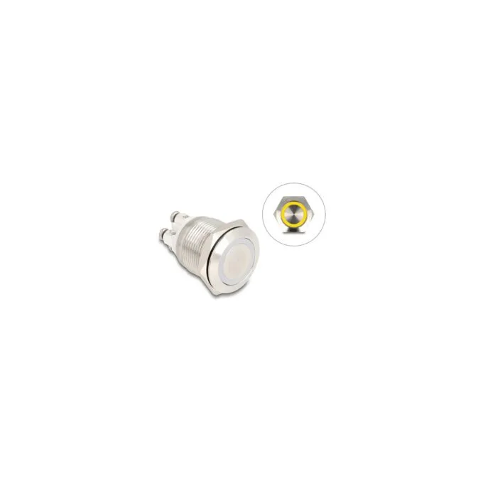 Drucktaster zum Einbau 19 mm 4 x Schraubklemme LED gelb — image 1