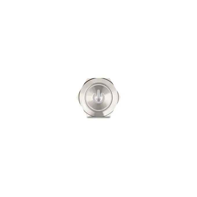 Drucktaster zum Einbau 25 mm 6 x Lötanschluss LED rot Powersymbol + Ring — image 3