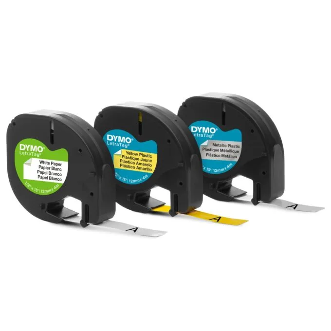 DYMO Etikett LetraTag 12mmx4m schwarz- to weiß 3er Set — image 14
