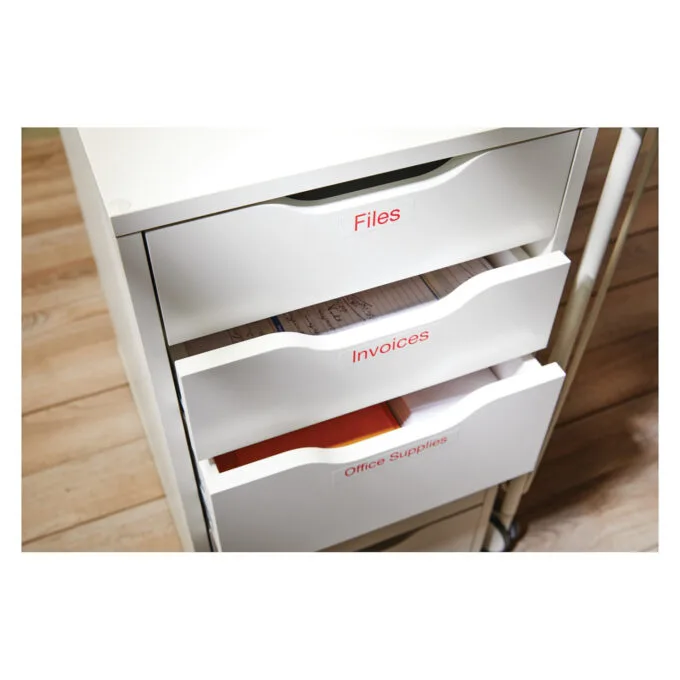 Dymo LabelWriter - D1 Etiketten selbstklebend - 12 mm x 7 m - Rot auf Weiß - — image 14