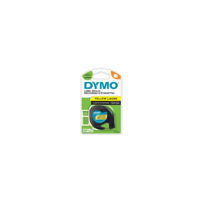 Dymo LabelWriter - LetraTag Kunststoff Etiketten - 12 mm x 4 m - Schwarz auf Gelb - — image 2