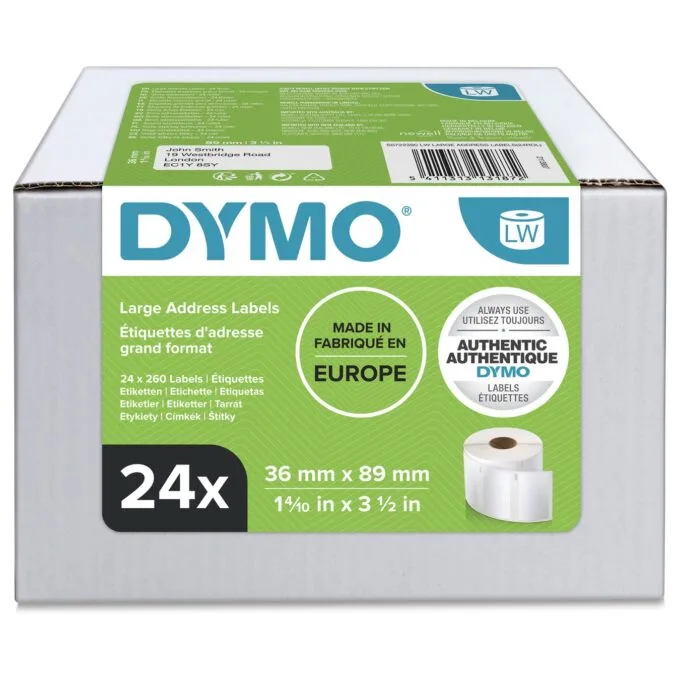 Dymo Large Address Labels - Weiß - 36 x 89 mm 6240 Etikett — image 1