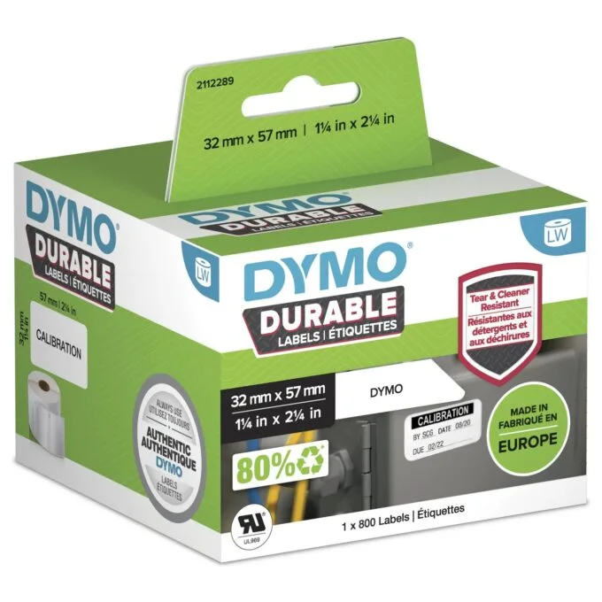 DYMO Original Hochleistung Etikett für LabelWriterTM, Kunststoff - weiss - permanent haftend, widerstandsfähig, 1 x 8... — image 2