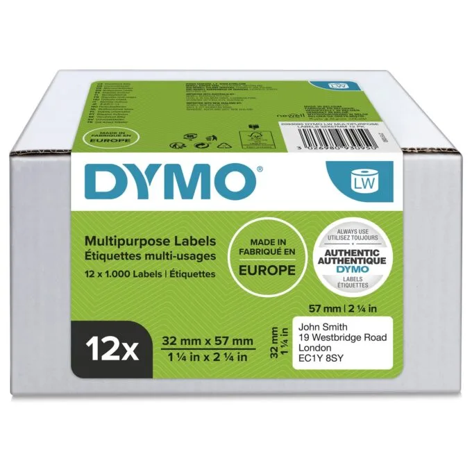 Dymo Vielzweck-Etiketten 32 x 57 mm wei 12x 1000 St. — image 1