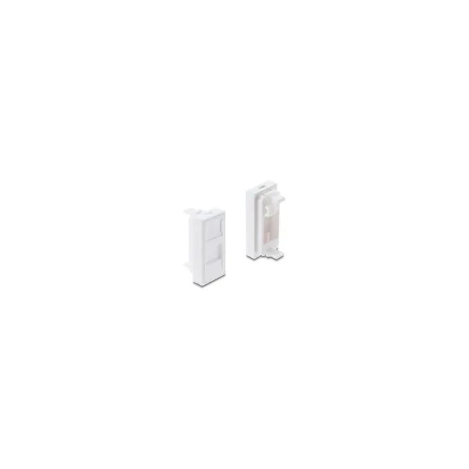 Easy 45 H-Modulblende für Keystone Modul 1 Port mit Staubschutzklappe 22.5 x 45 mm weiß — image 1