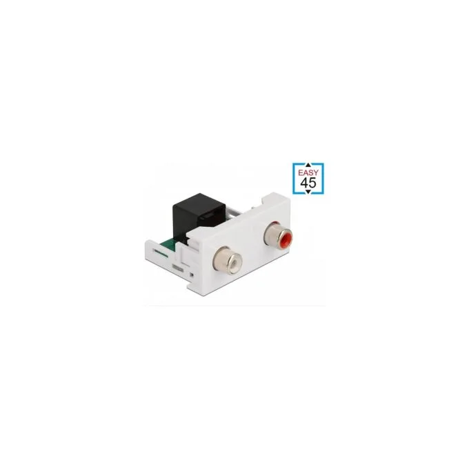 Easy 45 Modul 2 x Cinch Buchse zu RJ45 Buchse 22.5 x 45 mm — image 1