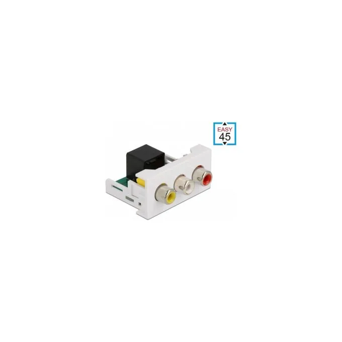 Easy 45 Modul 3 x Cinch Buchse zu RJ45 Buchse 22.5 x 45 mm — image 1