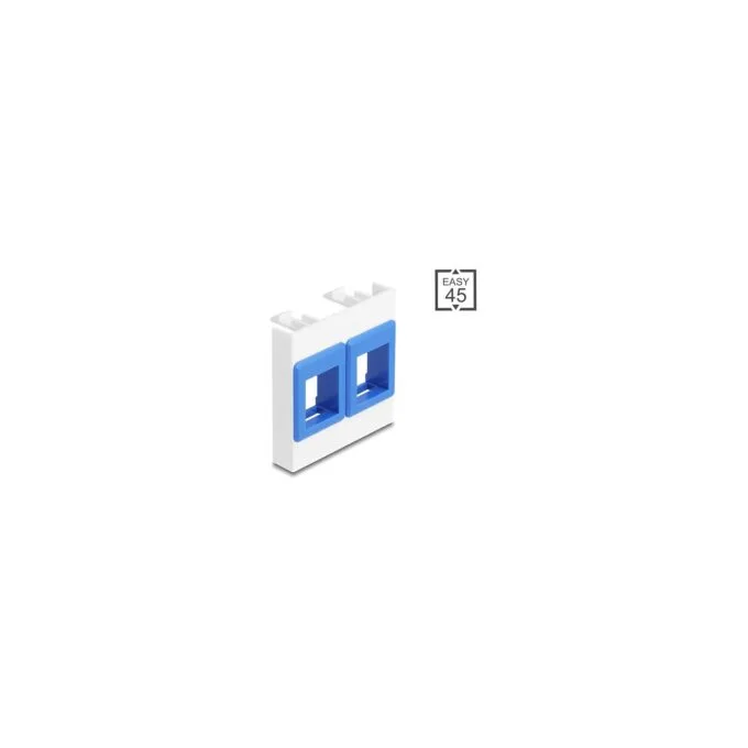 Easy 45 Modul mit zwei Keystone Halterungen 45 x 45 mm. weiß blau — image 2