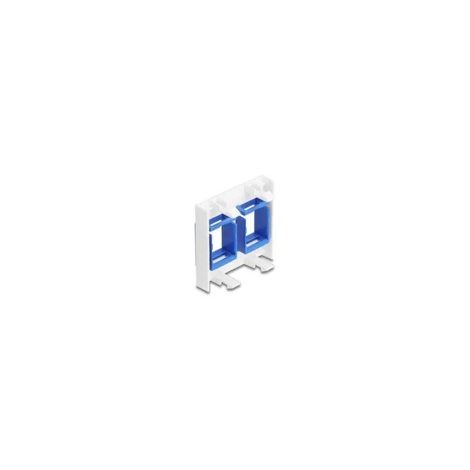 Easy 45 Modul mit zwei Keystone Halterungen 45 x 45 mm. weiß blau — image 1