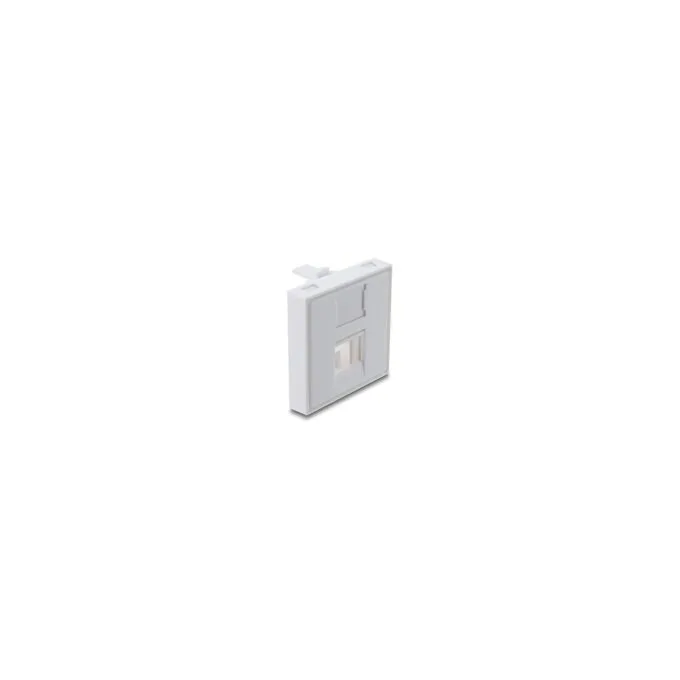 Easy 45 V-Modulblende für Keystone Modul 1 Port mit Staubschutzklappe 45 x 45 mm weiß — image 2